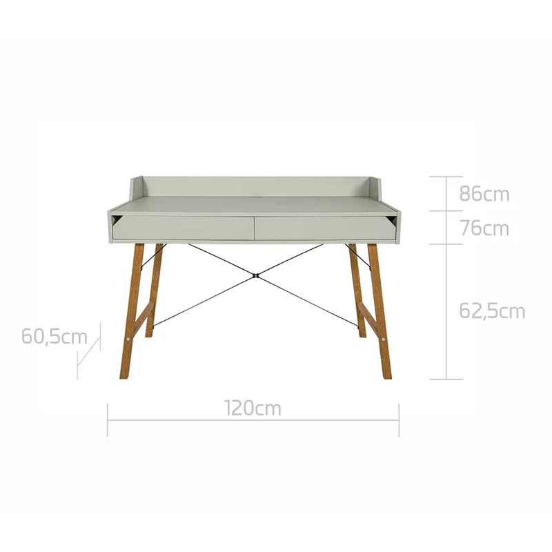 Bureau 2 tiroirs Bellamy Lotta - Vert
