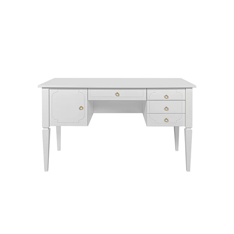 Bureau 4 tiroirs 1 porte Bellamy Royal - Blanc