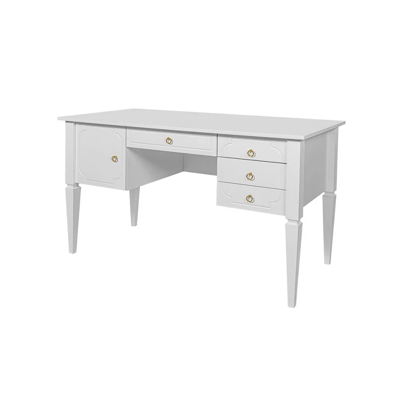 Bureau 4 tiroirs 1 porte Bellamy Royal - Blanc