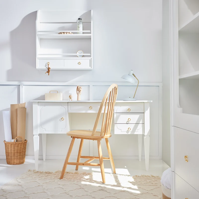 Bureau 4 tiroirs 1 porte Bellamy Royal - Blanc