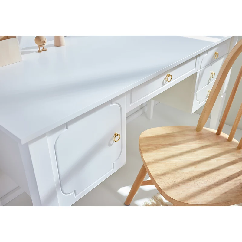 Bureau 4 tiroirs 1 porte Bellamy Royal - Blanc