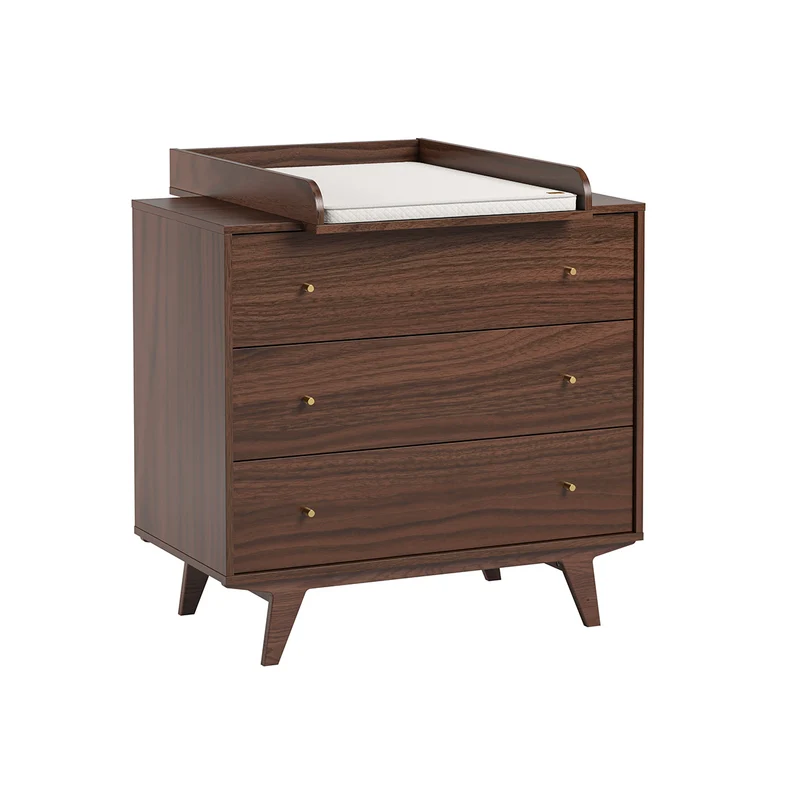Chambre complète lit évolutif 70x140 commode à langer et armoire 2 portes 1 tiroir Vox Mid - Bois