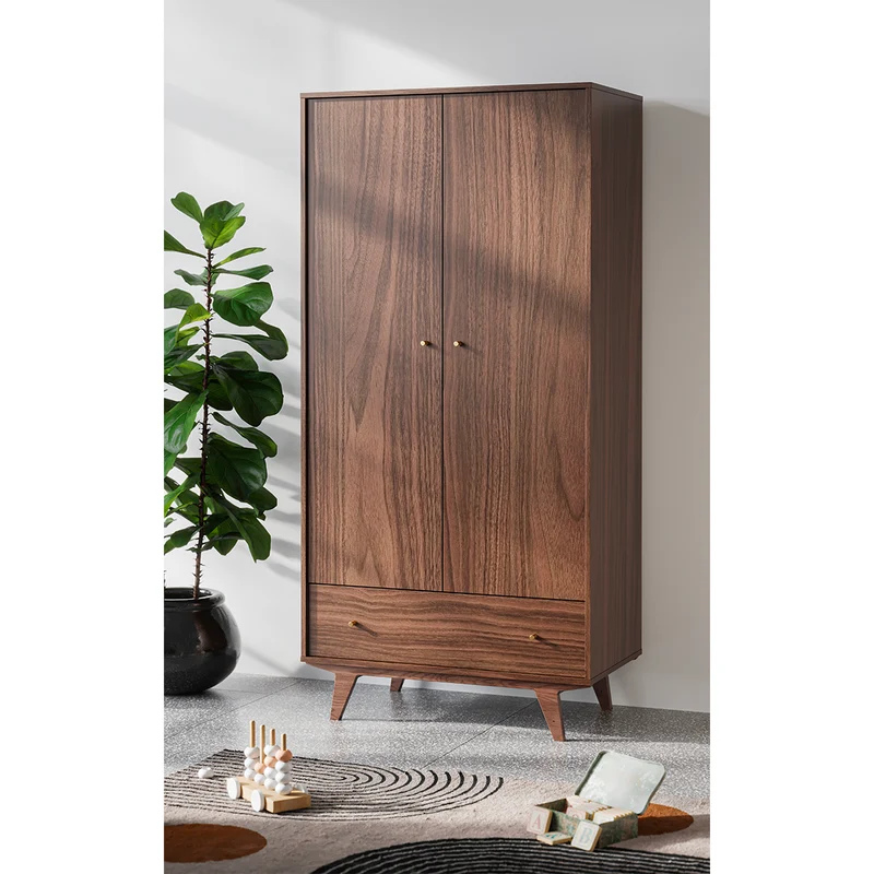 Lit évolutif 70x140 et armoire 2 portes 1 tiroir Vox Mid - Bois