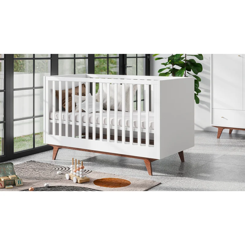 Lit évolutif 70x140 Vox Mid - Blanc et bois