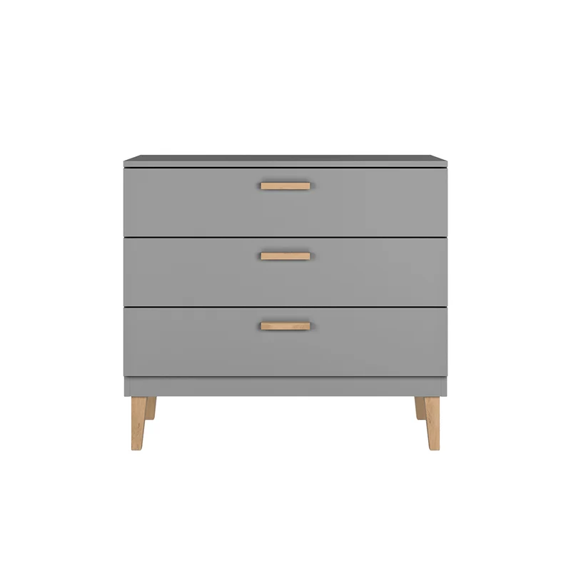 Chambre complète lit bébé 60x120, commode et armoire Kocot Kids Kubi - Gris