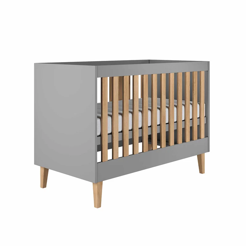 Lit bébé 60x120 et armoire Kocot Kids Kubi - Gris
