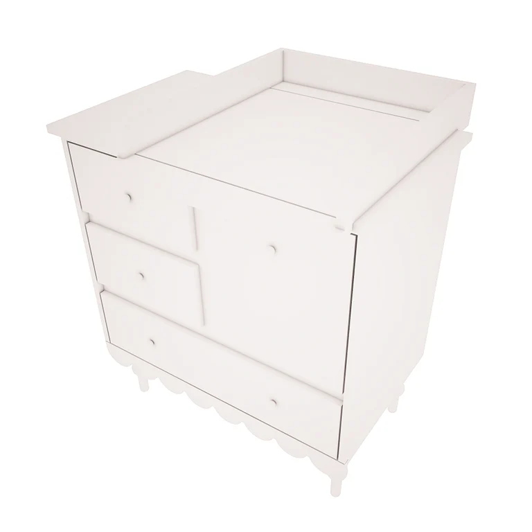 Chambre complète lit évolutif 70x140 commode à langer et armoire 2 portes Wood Luck Babushka Blanc