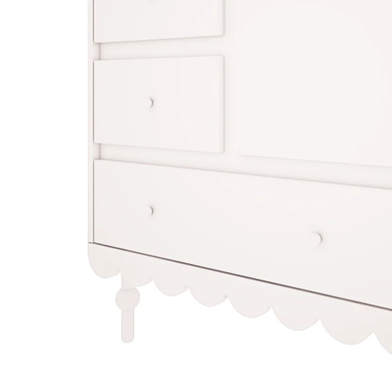 Commode 3 tiroirs 1 porte Wood Luck Babushka Blanc