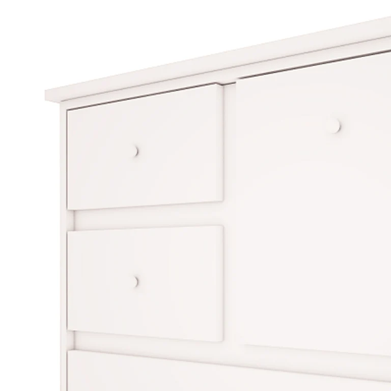 Commode 3 tiroirs 1 porte Wood Luck Babushka Blanc