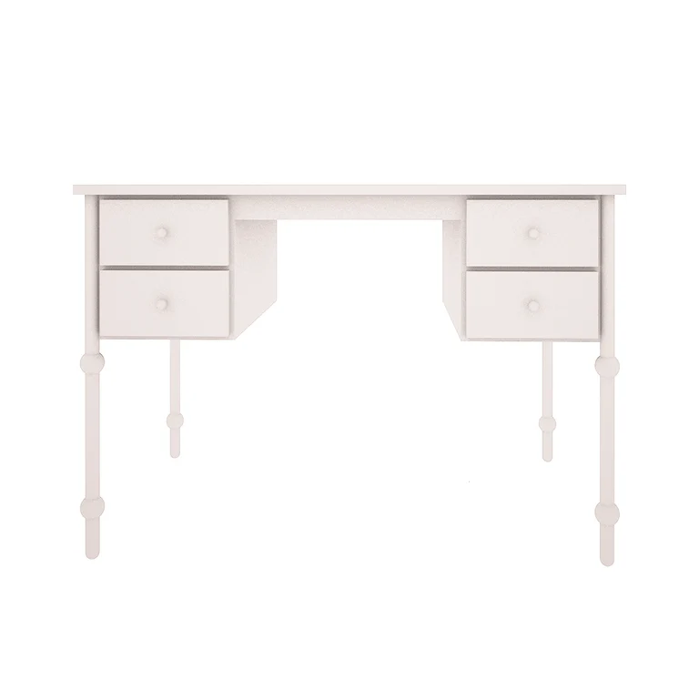 Bureau 4 tiroirs Wood Luck Babushka Blanc