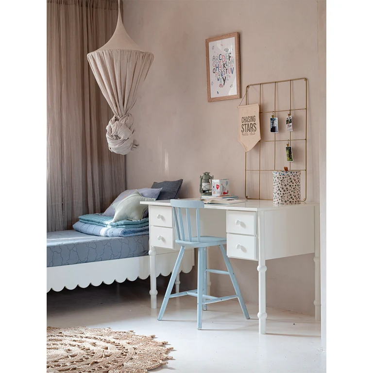 Bureau 4 tiroirs Wood Luck Babushka Blanc