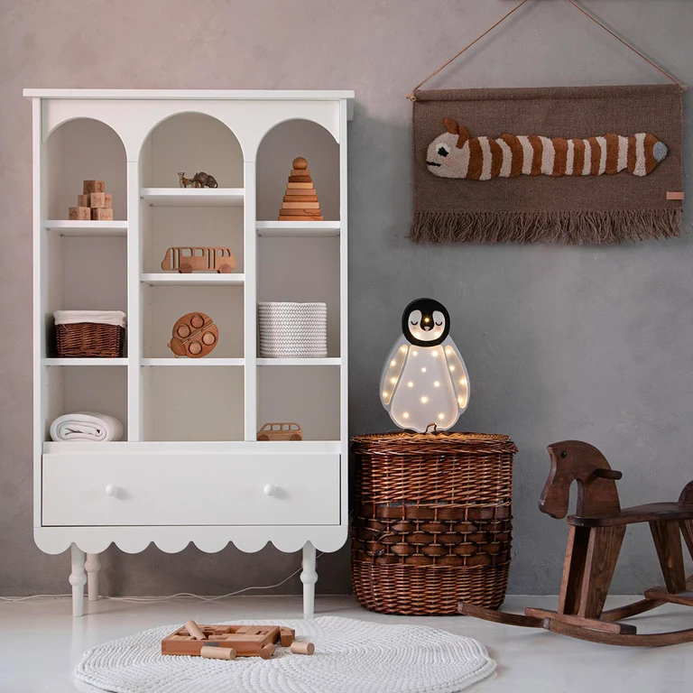 Bibliothèque 1 tiroir Wood Luck Babushka Blanc