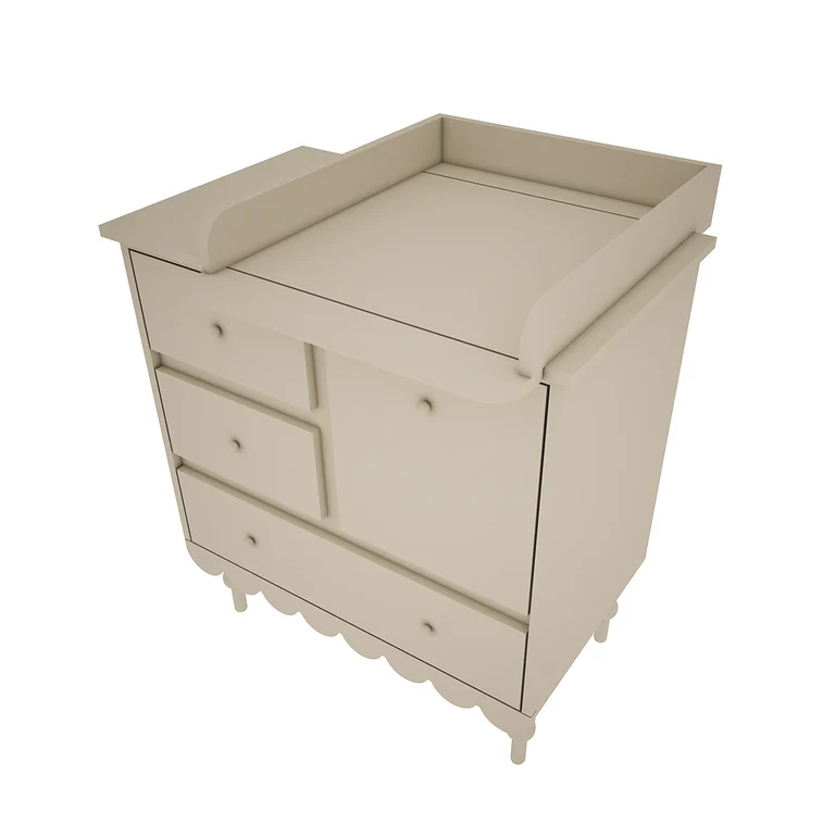 Chambre complète lit évolutif 70x140 commode à langer et armoire 2 portes Wood Luck Babushka Olive