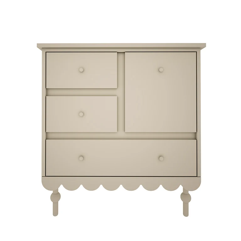 Lit évolutif 70x140 et commode 3 tiroirs Wood Luck Babushka Olive