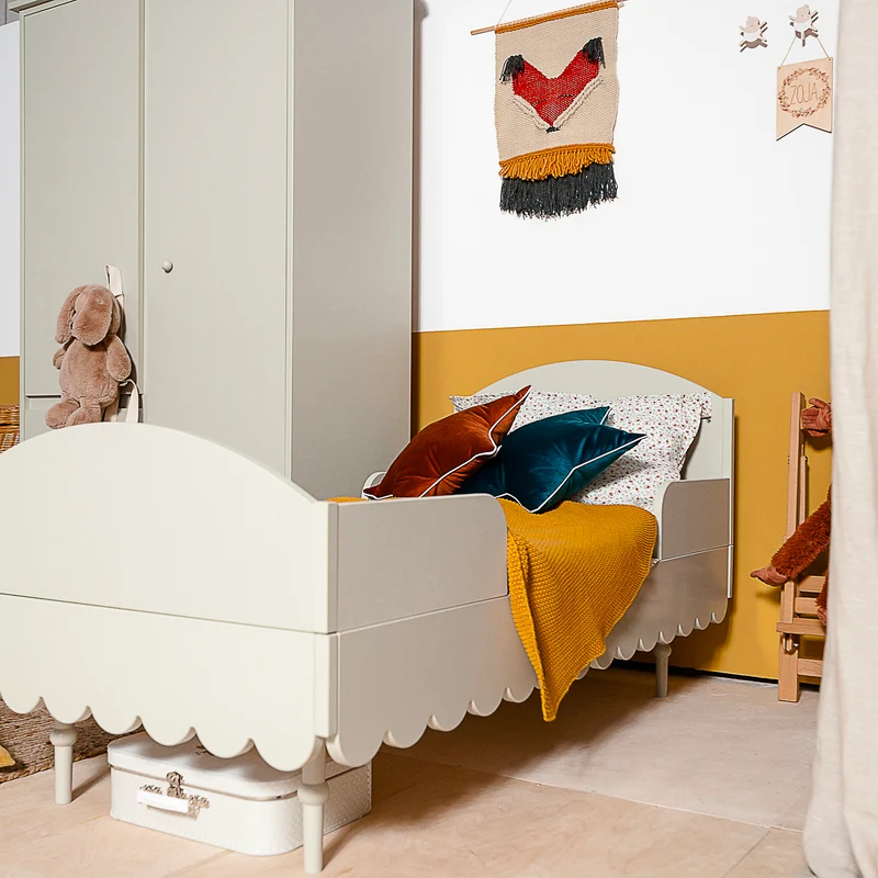 Lit évolutif 70x140 et commode 3 tiroirs Wood Luck Babushka Olive
