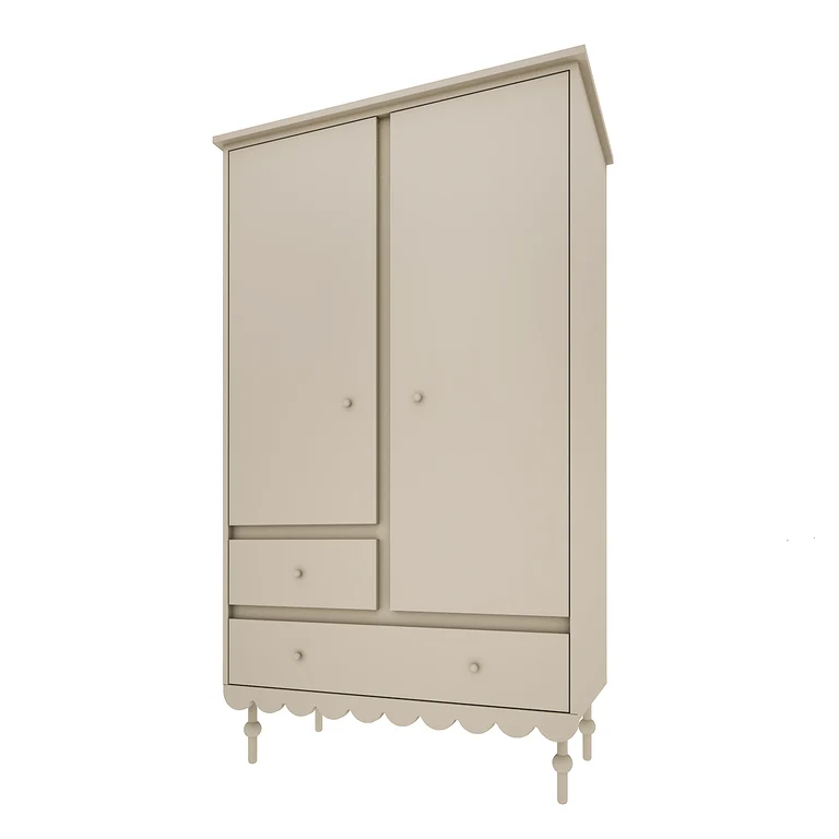 Lit évolutif 70x140 et armoire 2 portes Wood Luck Babushka Olive