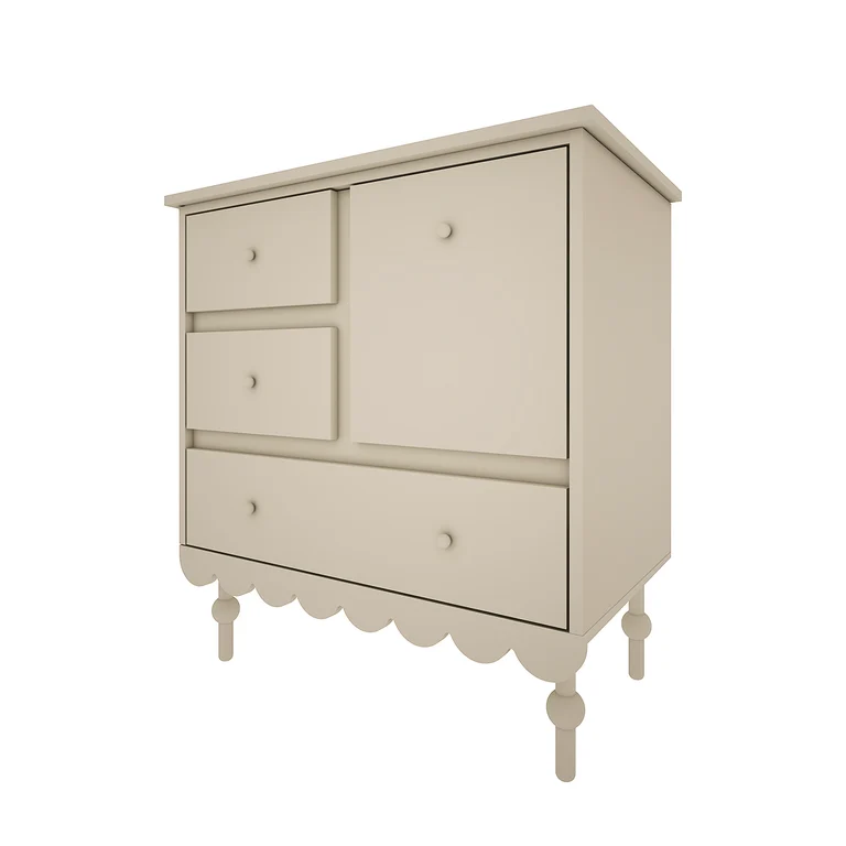 Commode 3 tiroirs et armoire 2 portes Wood Luck Babushka Olive