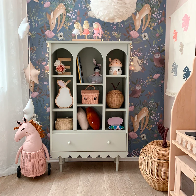 Bibliothèque 1 tiroir Wood Luck Babushka Olive
