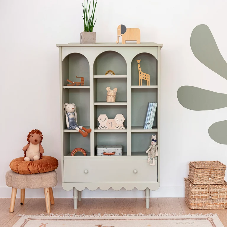 Bibliothèque 1 tiroir Wood Luck Babushka Olive