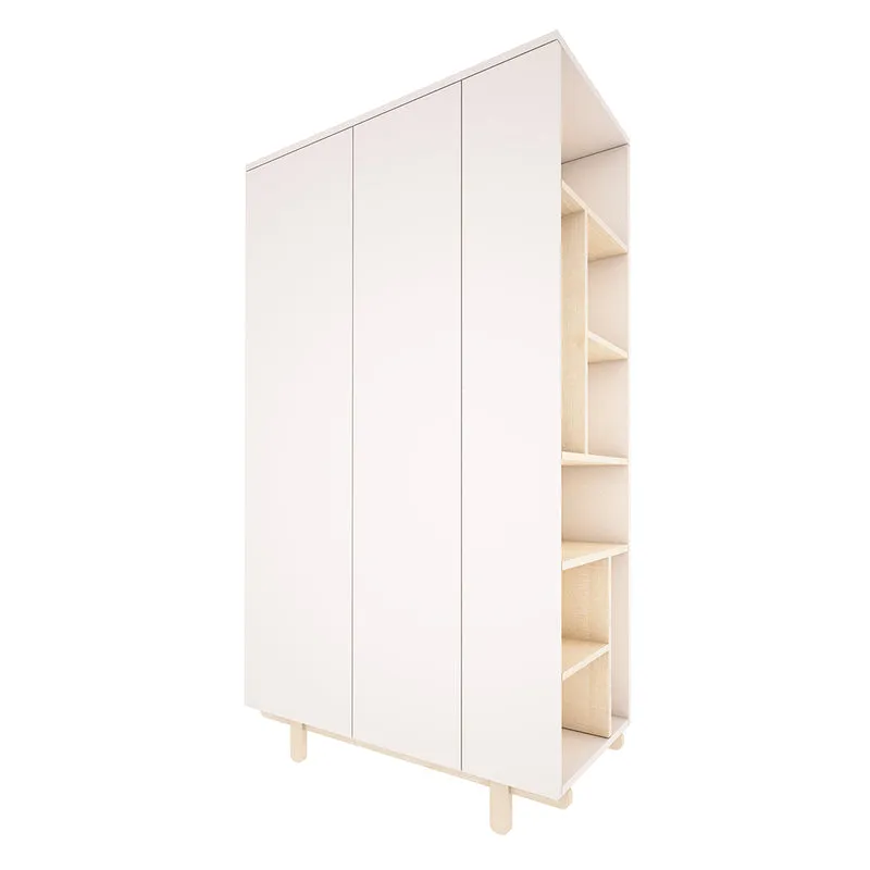Chambre complète lit évolutif 70x140 commode à langer et armoire 2 portes Wood Luck Romy - Blanc