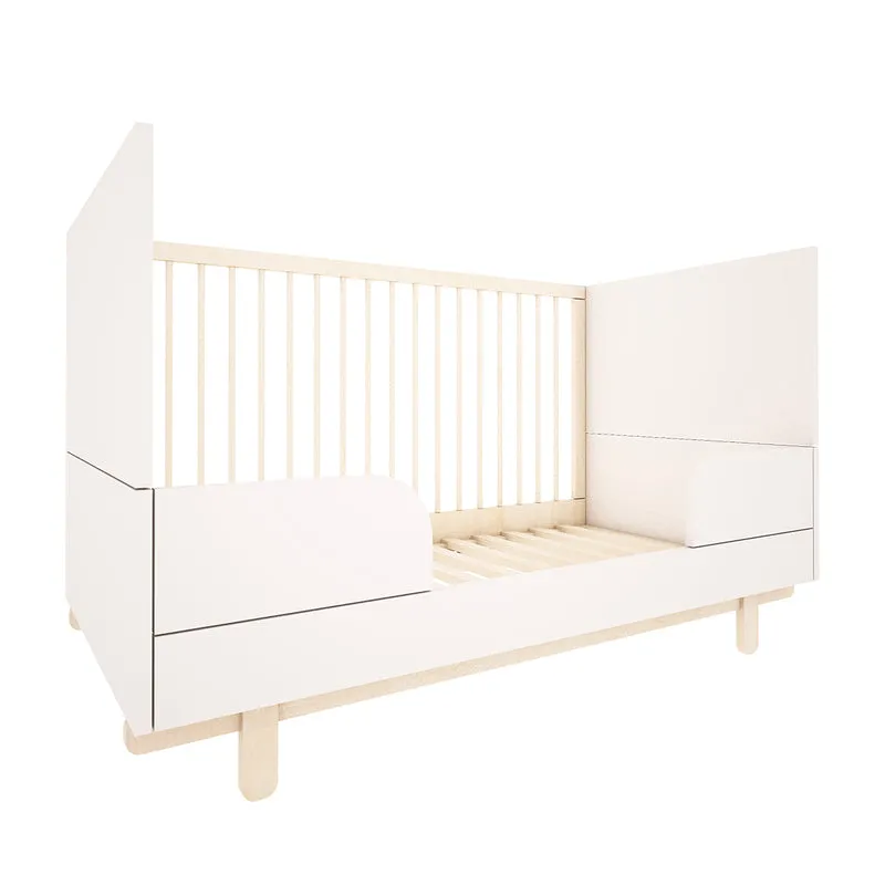 Lit évolutif 70x140 et armoire 2 portes Wood Luck Romy - Blanc