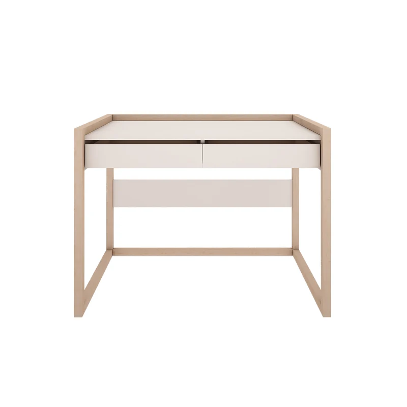 Bureau 2 tiroirs Wood Luck Romy - Blanc