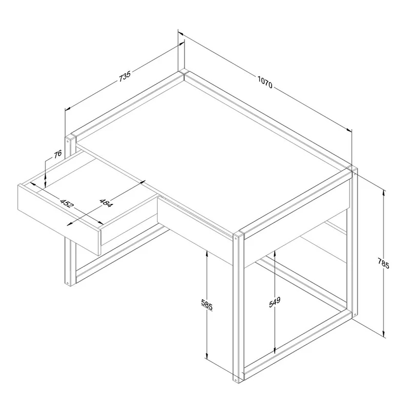 Bureau 2 tiroirs Wood Luck Romy - Blanc