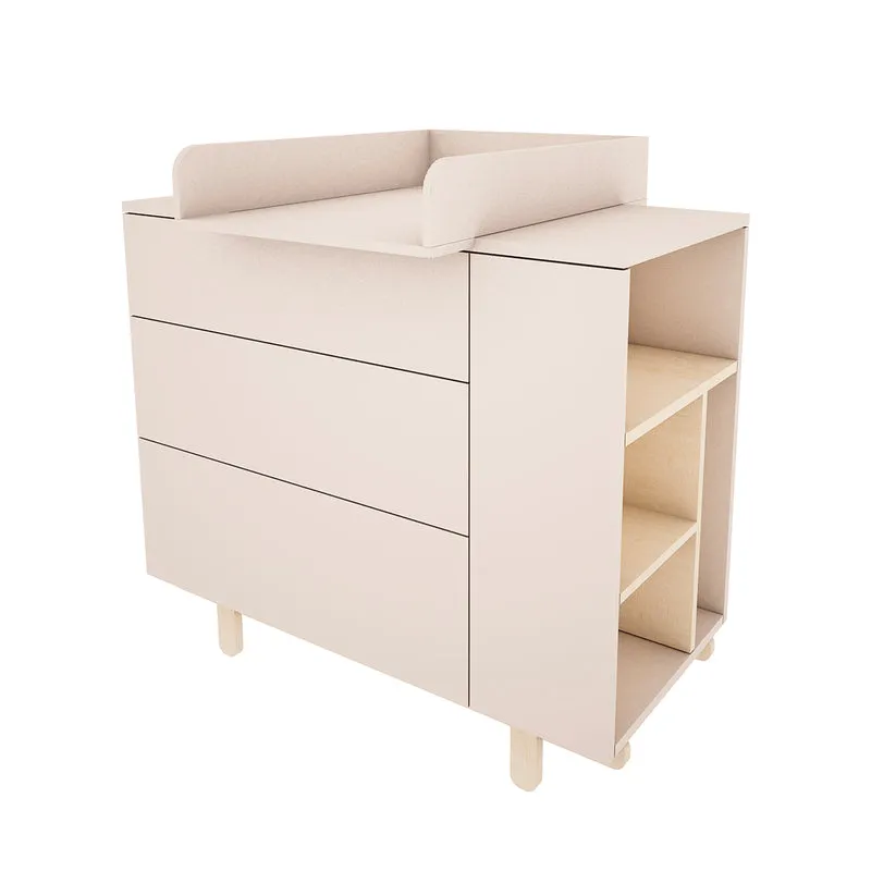 Chambre complète lit évolutif 70x140 commode à langer et armoire 2 portes Wood Luck Romy - Cachemire