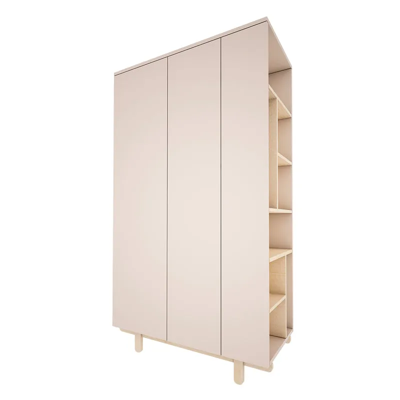 Chambre complète lit évolutif 70x140 commode à langer et armoire 2 portes Wood Luck Romy - Cachemire