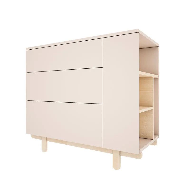 Lit évolutif 70x140 et commode 3 tiroirs Wood Luck Romy - Cachemire