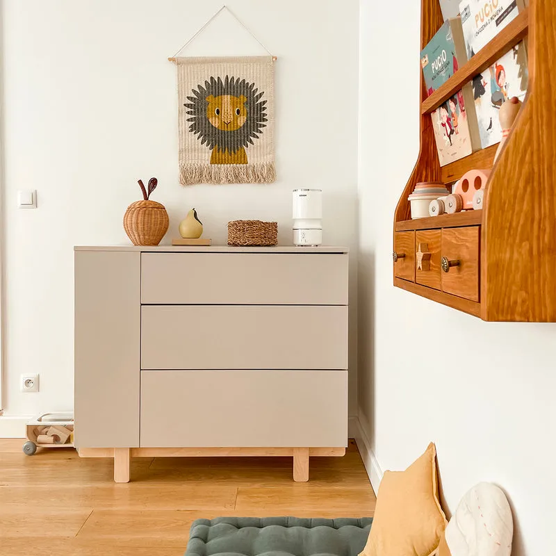 Lit évolutif 70x140 et commode 3 tiroirs Wood Luck Romy - Cachemire