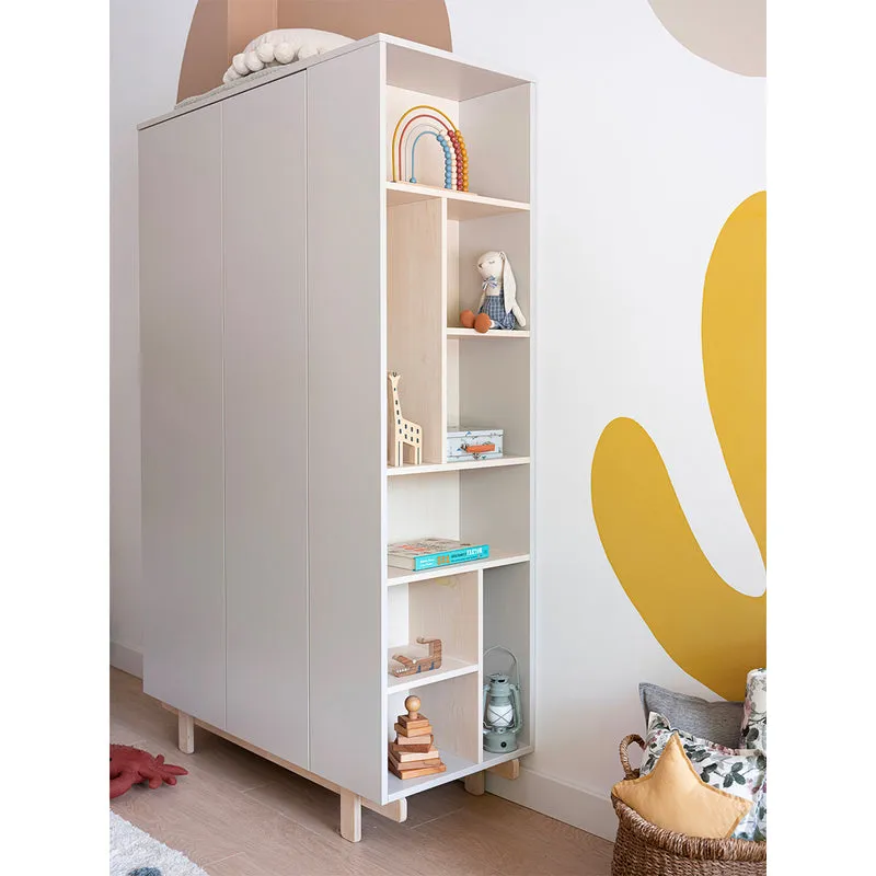 Commode 3 tiroirs et armoire 2 portes Wood Luck Romy - Cachemire