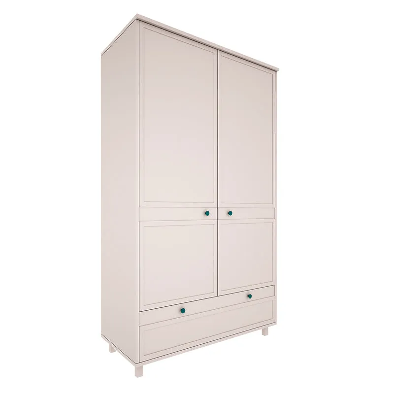 Lit évolutif 70x140 et armoire 2 portes Wood Luck Gabriel - Cachemire