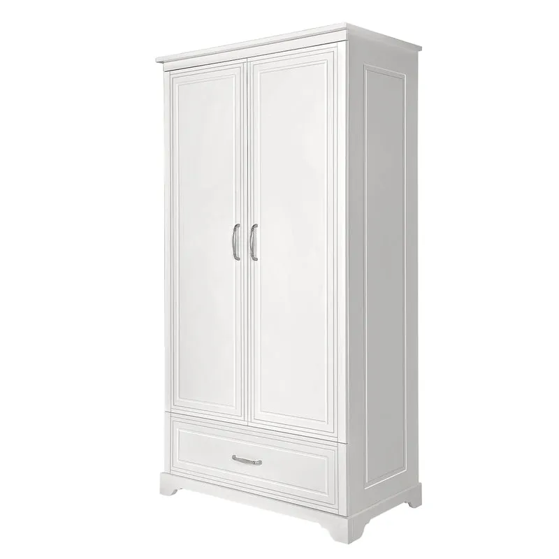 Chambre complète lit évolutif 70x140 commode à langer et armoire 2 portes Novelies Melody Blanc