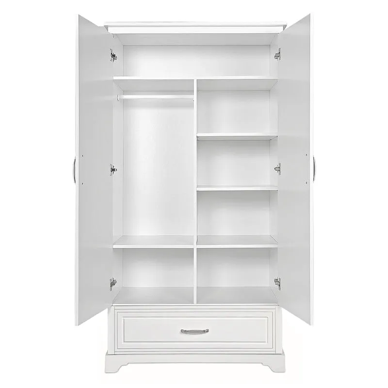 Chambre complète lit évolutif 70x140 commode à langer et armoire 2 portes Novelies Melody Blanc