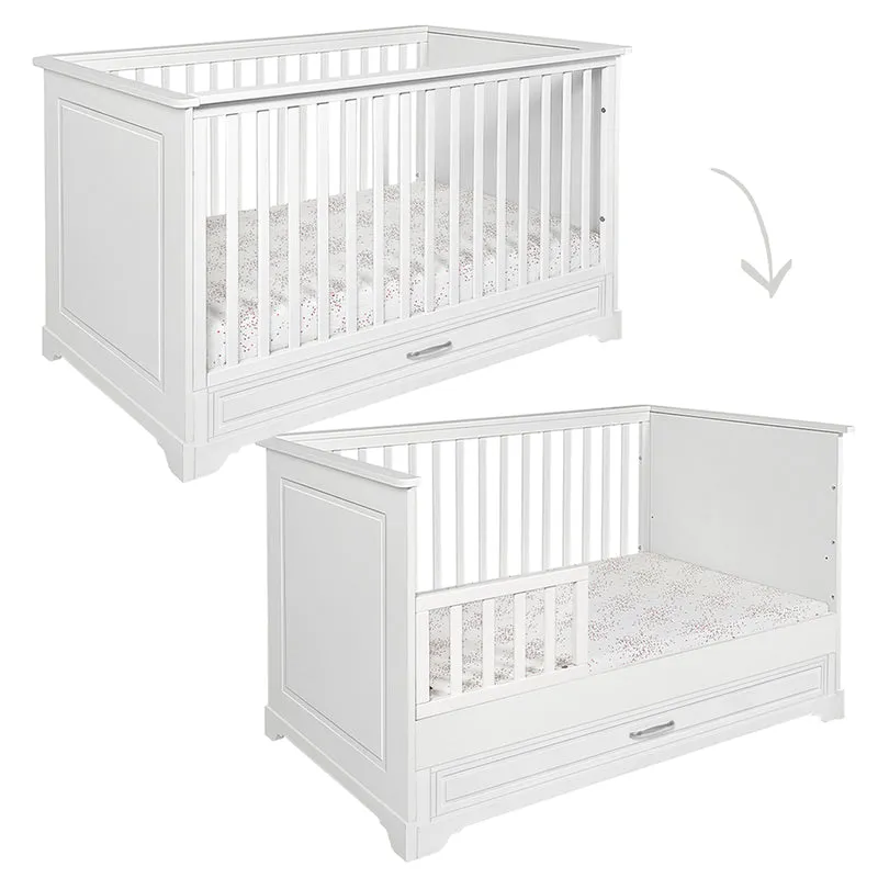 Lit évolutif 70x140 tiroir inclus Novelies Melody Blanc