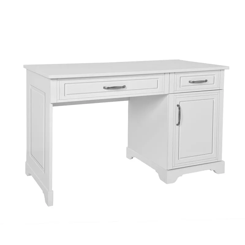 Bureau 2 tiroirs 1 porte Novelies Melody Blanc