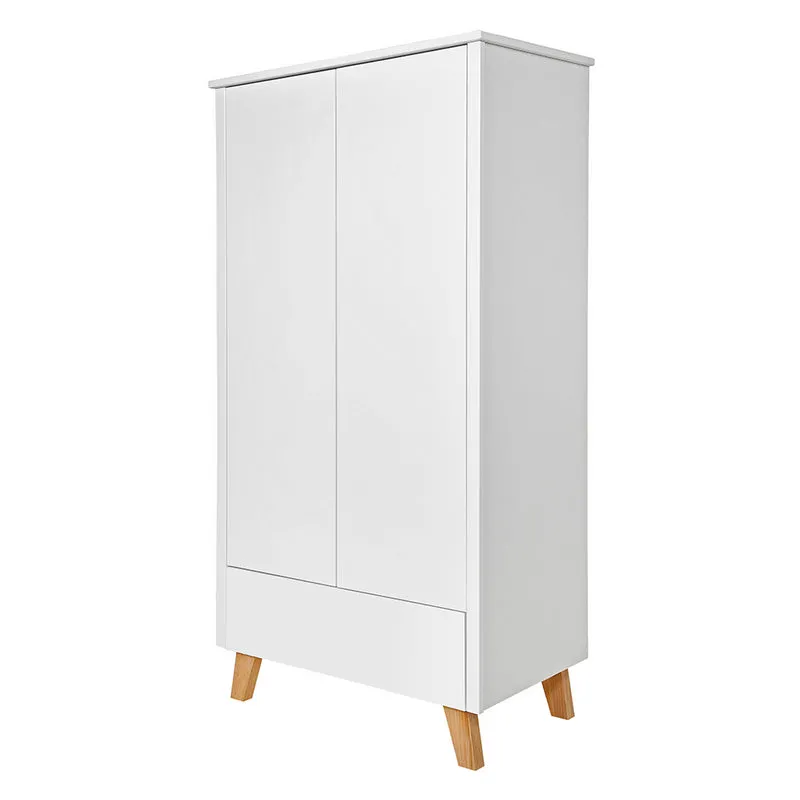 Chambre complète lit évolutif 70x140 commode à langer et armoire 2 portes Novelies Zara Blanc