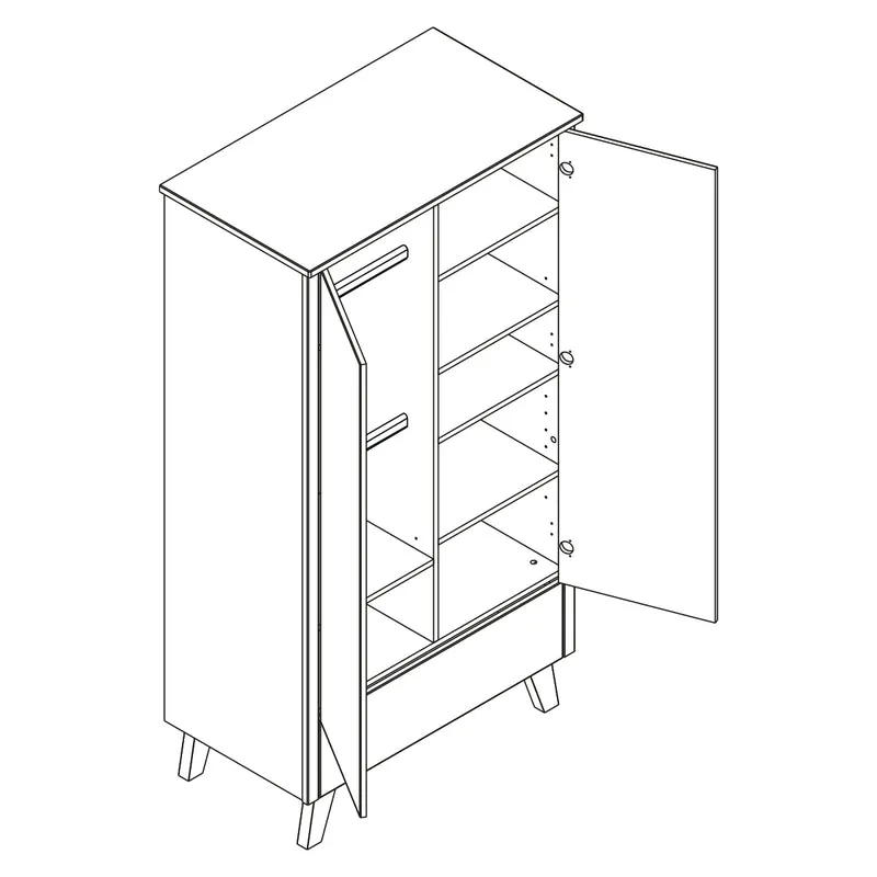 Lit évolutif 70x140 et armoire 2 portes Novelies Zara Gris