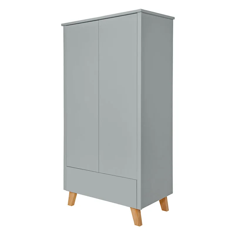 Chambre complète lit évolutif 70x140 commode à langer et armoire 2 portes Novelies Zara Gris