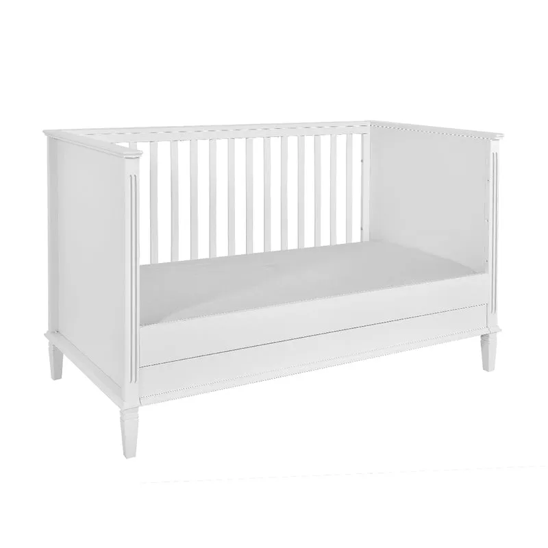 Chambre complète lit évolutif 70x140 commode à langer et armoire 2 portes Novelies Bianka Blanc
