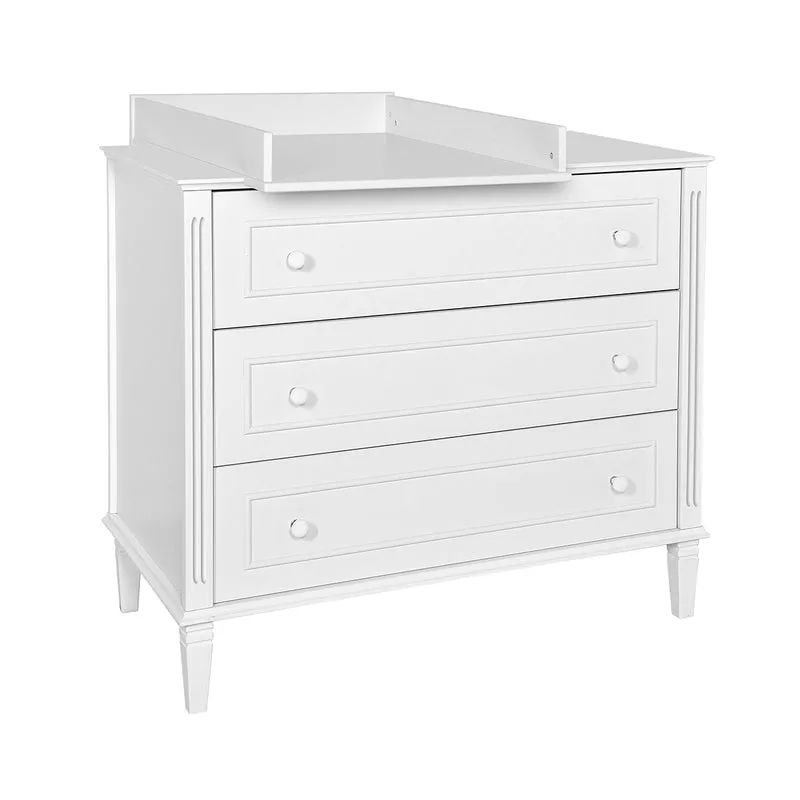 Chambre complète lit évolutif 70x140 commode à langer et armoire 2 portes Novelies Bianka Blanc