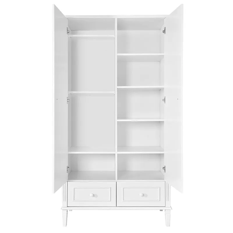 Commode 3 tiroirs et armoire 2 portes Novelies Bianka Blanc