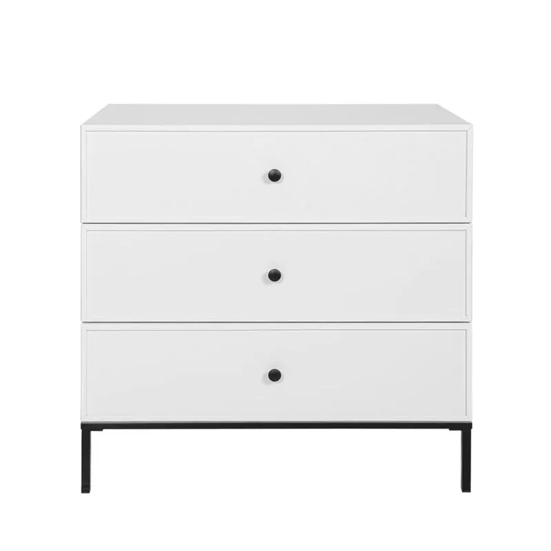 Commode 3 tiroirs Bellamy Lumi Blanc et noir