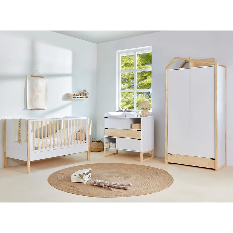 Lit évolutif 70x140 Bellamy Juliette Blanc et bois