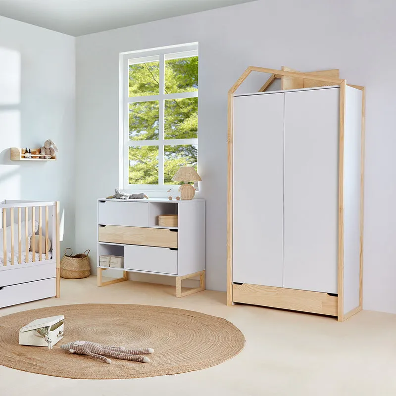 Commode 3 tiroirs Bellamy Juliette Blanc et bois