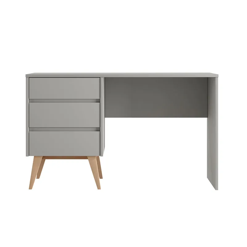 Bureau 3 tiroirs Pinio Swing Gris et bois