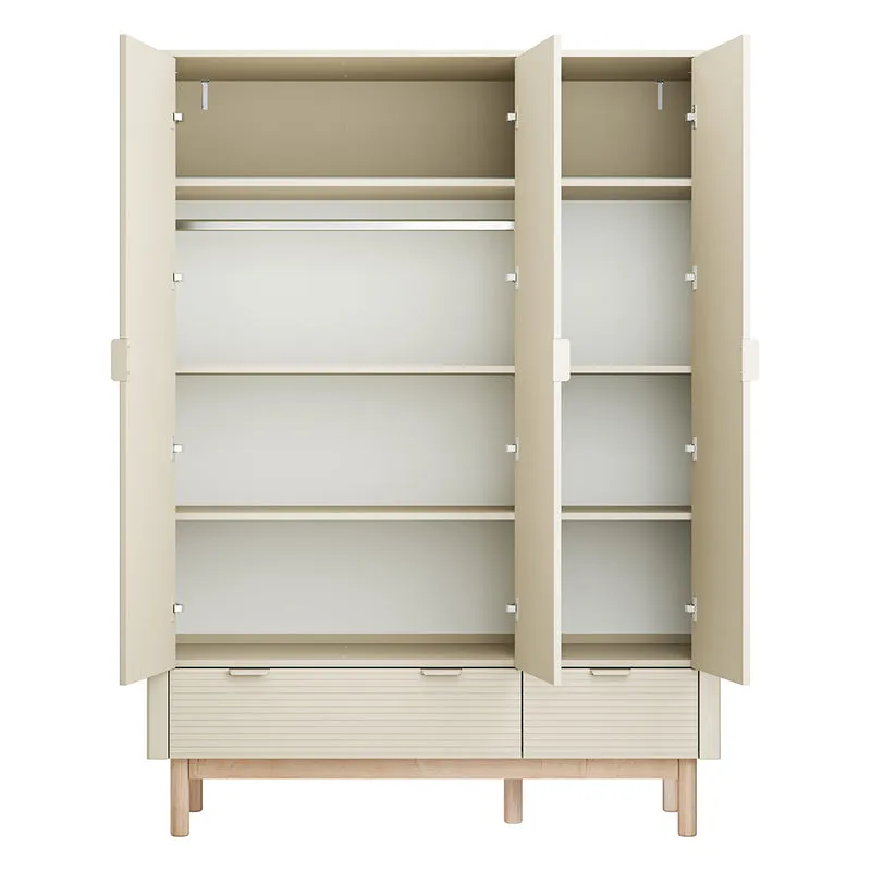 Chambre complète lit évolutif 70x140 commode à langer et armoire 3 portes Pinio Miloo Champagne