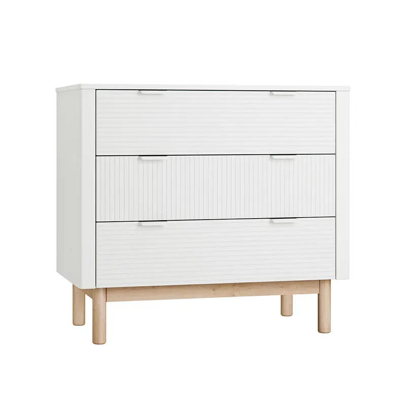 Lit évolutif 70x140 et commode 3 tiroirs Pinio Miloo Blanc