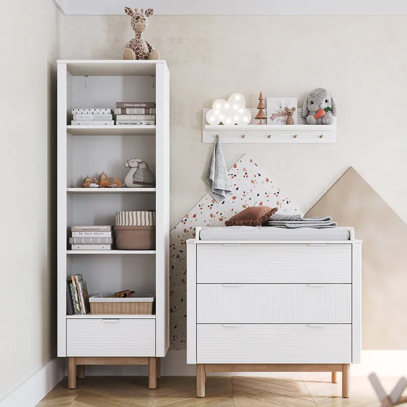 Lit évolutif 70x140 et commode 3 tiroirs Pinio Miloo Blanc